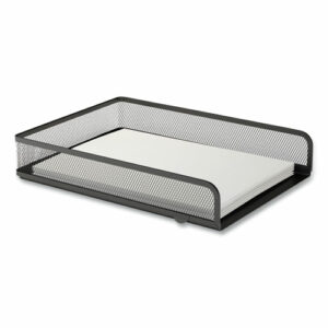 Front-Load Stackable Wire Mesh Document Tray, 1 Section, Letter-Size, 9.37 x 12.48 x 2.32, Matte Black