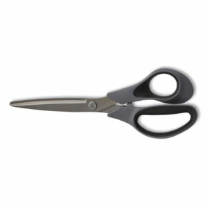 Non-Stick Titanium-Coated Scissors, 8" Long, 3.86" Cut Length, Straight Gray/Black Handle, Gun-Metal Gray Blades, 2/Pack