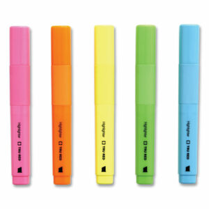 Pen Style Chisel Tip Highlighter, Assorted Ink Colors, Chisel Tip, Assorted Barrel Colors, 12/Pack