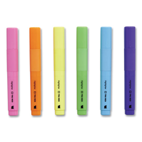 Tank Style Chisel Tip Highlighter, Assorted Ink Colors, Chisel Tip, Assorted Barrel Colors, 12/Pack - Image 2