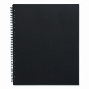 Wirebound Soft-Cover Notebook, 1-Subject, Narrow Rule, Black Cover, (80) 11 x 8.5 Sheets