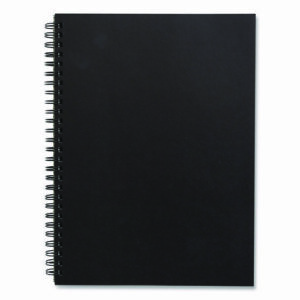 Wirebound Soft-Cover Notebook, 1-Subject, Narrow Rule, Black Cover, (80) 9.5 x 6.5 Sheets