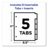 Insertable Big Tab Dividers, 5-Tab, Double-Sided Gold Edge Reinforcing, 11 x 8.5, White, Assorted Tabs, 1 Set - Image 5