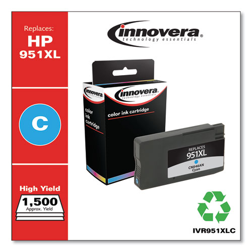 Remanufactured Cyan High-Yield Ink, Replacement for 951XL (CN046AN), 1,500 Page-Yield - Image 2