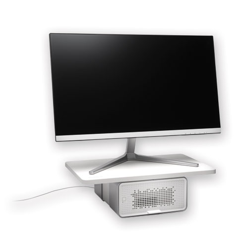 FreshView Wellness Monitor Stand with Air Purifier, For 27" Monitors, 22.5" x 11.5" x 5.4", White, Supports 200 lbs - Image 5