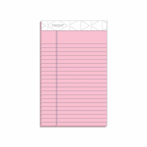Prism + Colored Writing Pads, Narrow Rule, 50 Pastel Pink 5 x 8 Sheets, 12/Pack