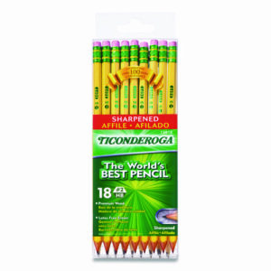 Pre-Sharpened Pencil, HB (#2), Black Lead, Yellow Barrel, 18/Pack