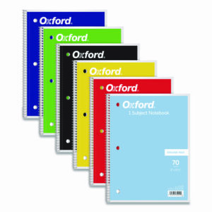 Coil-Lock Wirebound Notebook, 3-Hole Punch, Medium/College Rule, Randomly Assorted Cover Color, (70) 10.5 x 8 Sheets