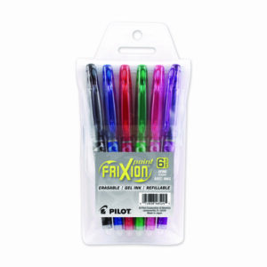 FriXion Ball Erasable Gel Pen, Stick, Extra-Fine 0.5 mm, Assorted Ink and Barrel Colors, 6/Pack