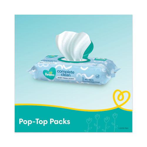 Complete Clean Baby Wipes, 1-Ply, Baby Fresh, 7 x 6.8, White, 72 Wipes/Pack, 8 Packs/Carton - Image 2