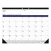 DuraGlobe Academic Desk Pad Calendar, 22 x 17, White/Blue/Gray Sheets, Black Headband, 13-Month: July 2025 to July 2026