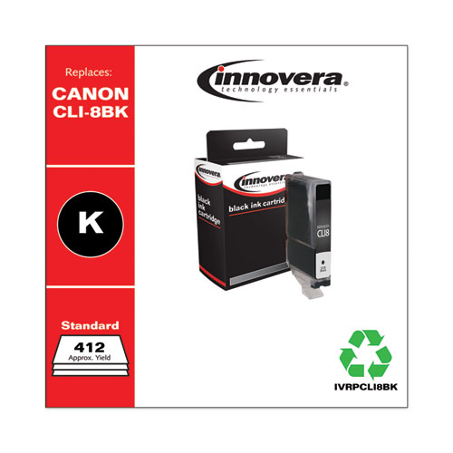Remanufactured Black Ink, Replacement for CLI8BK (0620B002), 412 Page-Yield - Image 2