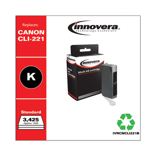 Remanufactured Black Ink, Replacement for CLI-221BK (2946B001), 3,425 Page-Yield - Image 2