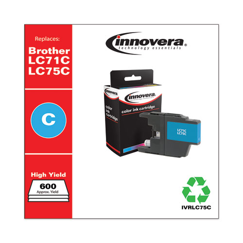 Remanufactured Cyan High-Yield Ink, Replacement for LC75C, 600 Page-Yield - Image 2