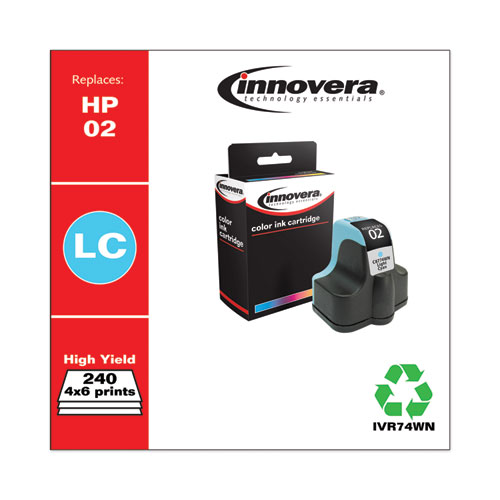 Remanufactured Light Cyan Ink, Replacement for 02 (C8774WN), 240 Page-Yield - Image 2
