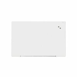 Frameless Magnetic Glass Marker Board, 72" x 48", White Surface
