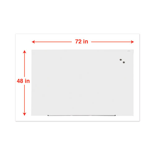 Frameless Magnetic Glass Marker Board, 72" x 48", White Surface - Image 2