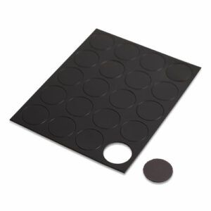 Heavy-Duty Board Magnets, Circles, 0.75" Diameter, Black, 20/Pack