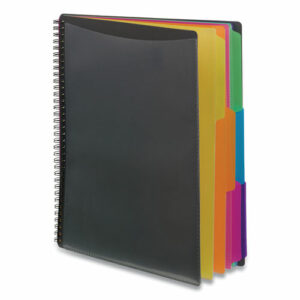 Poly Project Organizer, 12 Letter-Size Sleeves, Gray with Bright Pockets