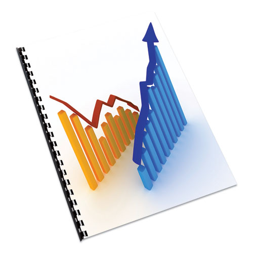 Executive Leather-Like Presentation Cover, Plastic, Round Corners, 11.25 x 8.75, Black, 50/Pack - Image 4