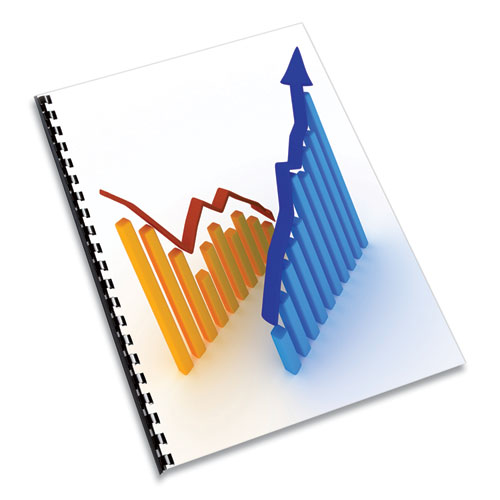 Executive Leather-Like Presentation Cover, Plastic, Round Corners, 11.25 x 8.75, Black, 200/Pack - Image 4