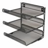 Side-Load Open Design Wire Mesh Horizontal Document Organizer, 3 Sections, Letter-Size, 13.78 x 11.22 x 13.38, Matte Black - Image 2