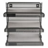 Side-Load Open Design Wire Mesh Horizontal Document Organizer, 3 Sections, Letter-Size, 13.78 x 11.22 x 13.38, Matte Black - Image 3