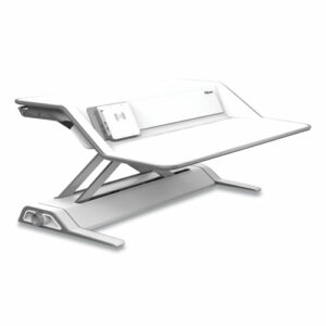 Lotus DX Sit-Stand Workstation, 32.75" x 24.25" x 5.5" to 22.5", White