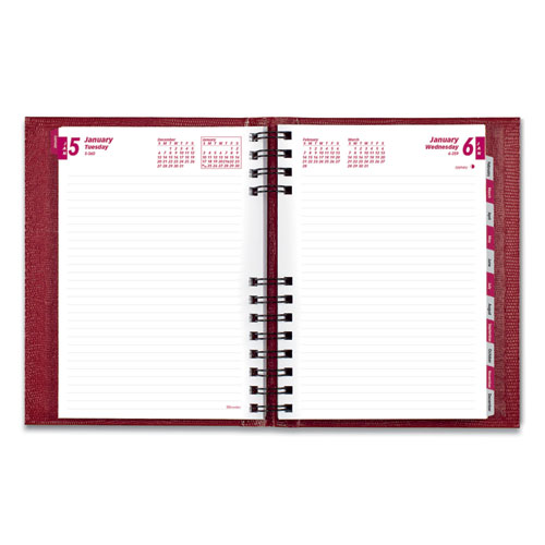 CoilPro Ruled Daily Planner, 8.25 x 5.75, Red Cover, 12-Month (Jan to Dec): 2025 - Image 2