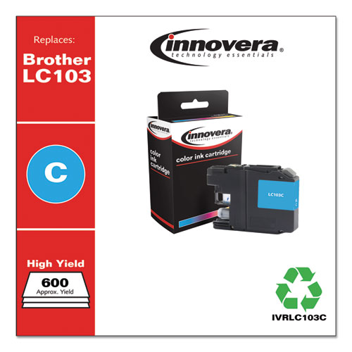 Remanufactured Cyan High-Yield Ink, Replacement for LC103C, 600 Page-Yield - Image 2