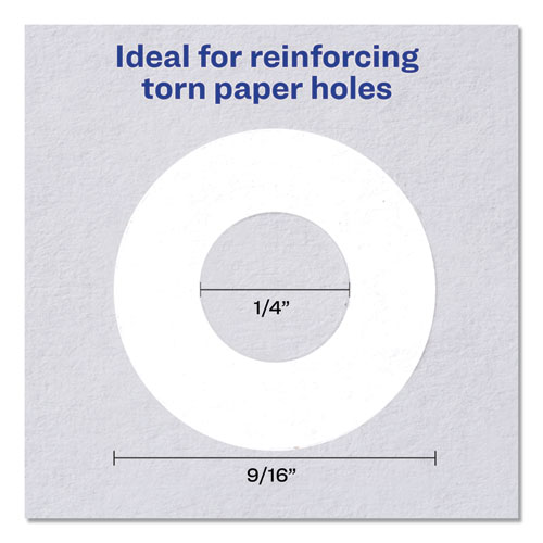 Dispenser Pack Hole Reinforcements, 0.25" Dia, White, 1,000/Pack, (5720) - Image 3