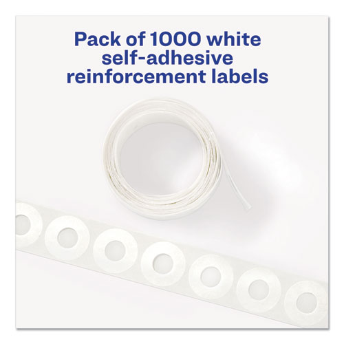 Dispenser Pack Hole Reinforcements, 0.25" Dia, White, 1,000/Pack, (5720) - Image 2