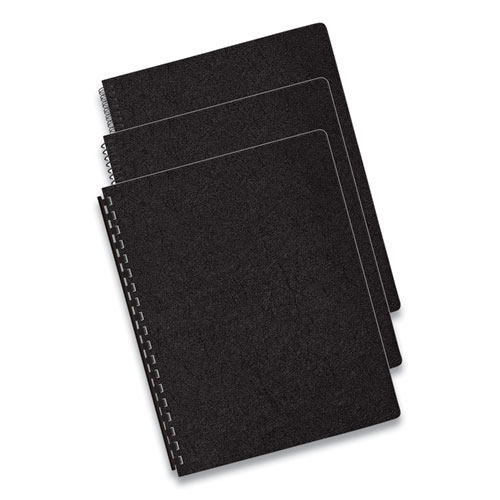 Executive Leather-Like Presentation Cover, Plastic, Round Corners, 11.25 x 8.75, Black, 50/Pack - Image 3