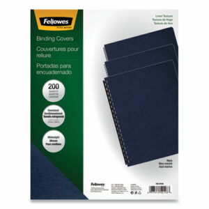 Expressions Linen Texture Presentation Covers for Binding Systems, Paper, Round Corners, 11.25 x 8.75, Navy, 200/Pack