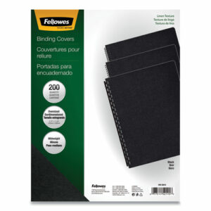 Expressions Linen Texture Presentation Covers for Binding Systems, Paper, Round Corners, 11.25 x 8.75, Black, 200/Pack
