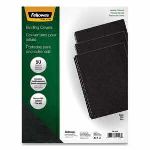 Executive Leather-Like Presentation Cover, Plastic, Round Corners, 11.25 x 8.75, Black, 50/Pack