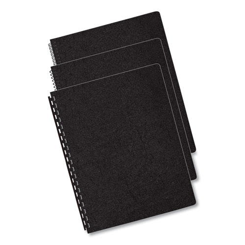 Executive Leather-Like Presentation Cover, Plastic, Round Corners, 11.25 x 8.75, Black, 200/Pack - Image 3