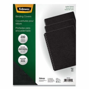 Executive Leather-Like Presentation Cover, Plastic, Round Corners, 11.25 x 8.75, Black, 200/Pack