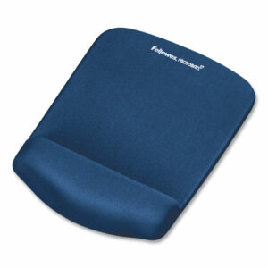 PlushTouch Mouse Pad with Wrist Rest, 7.25 x 9.38, Blue