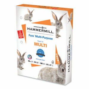 Fore Multipurpose Print Paper, 96 Bright, 3-Hole, 20 lb Bond Weight, 8.5 x 11, White, 500 Sheets/Ream