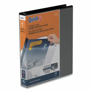 QuickFit D-Ring View Binder, 3 Rings, 1" Capacity, 11 x 8.5, Black