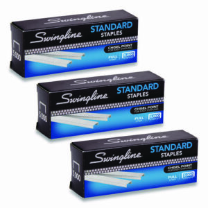 S.F. 1 Standard Staples, 0.25" Leg, 0.5" Crown, Steel, 5,000/Box, 3 Boxes/Pack