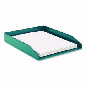 Front-Load Stackable Plastic Document Tray, 1 Section, Letter Size Files, 9.8 x 12.24 x 1.75, Teal