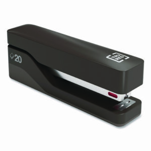Desktop Plastic Half Strip Stapler, 20-Sheet Capacity, Black