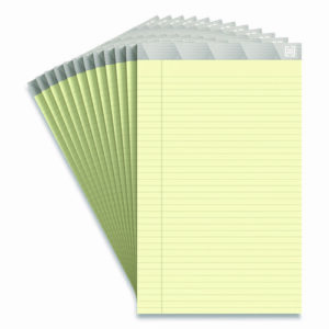 Notepads, Wide/Legal Rule, (50) Canary Yellow 8.5 x 14 Sheets, 12/Pack