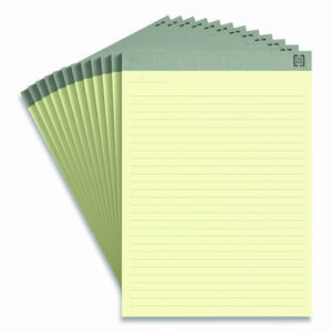 Notepads, Wide/Legal Rule, (50) Canary-Yellow 8.5" x 11.75" Sheets, 12/Pack