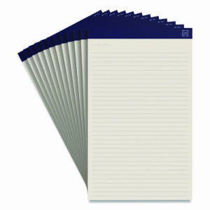 Notepads, Wide/Legal Rule, 50 Ivory 8.5 x 14 Sheets, 12/Pack
