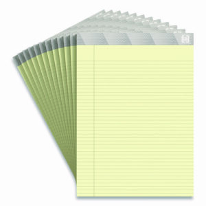Notepads, Narrow Rule, (50) Canary-Yellow 8.5 x 11.75 Sheets, 12/Pack