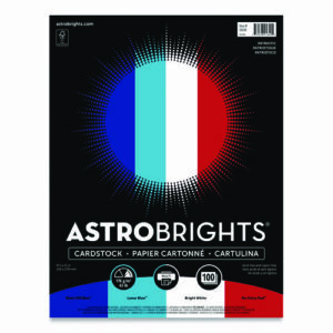 Color Cardstock - "Patriotic" Assortment, 65 lb Cover Weight, 8.5 x 11, Assorted Patriotic Colors, 100/Pack