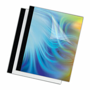 Thermal Binding System Presentation Covers, 15-Sheet Capacity, Plastic, Square Corners, 11 x 8.5, Clear/Matte Black, 10/Pack